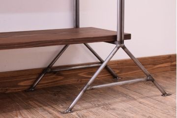 ラフジュオリジナル アイアンの薄型飾り棚【小】(陳列棚・アイアンラック)