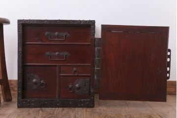 アンティーク家具　明治期　古民具・骨董　アンティーク船箪笥(掛硯型、懸硯型、舟箪笥)(2)