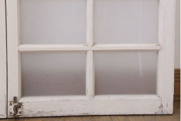 当時物色ガラス入り!大正期のペイントガラス戸2枚(窓)(1)