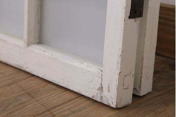 当時物色ガラス入り!大正期のペイントガラス戸2枚(窓)(1)