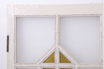 当時物色ガラス入り!大正期のペイントガラス戸2枚(窓)(1)