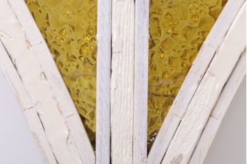 当時物色ガラス入り!大正期のペイントガラス戸2枚(窓)(1)