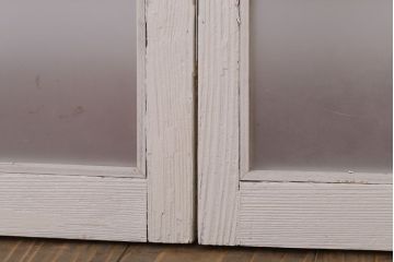 当時物色ガラス入り!大正期のペイントガラス戸2枚(窓)(1)