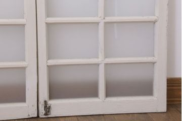 当時物色ガラス入り!大正期のペイントガラス戸2枚(窓)(2)
