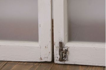 当時物色ガラス入り!大正期のペイントガラス戸2枚(窓)(2)