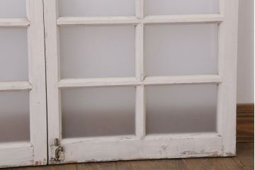 当時物色ガラス入り!大正期のペイントガラス戸2枚(窓)(3)