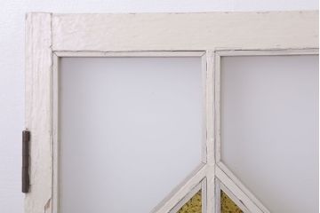 当時物色ガラス入り!大正期のペイントガラス戸2枚(窓)(3)