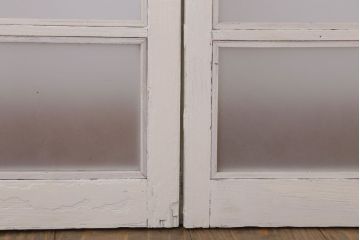 当時物色ガラス入り!大正期のペイントガラス戸2枚(窓)(3)