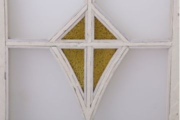 当時物色ガラス入り!大正期のペイントガラス戸2枚(窓)