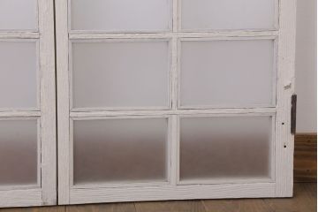 当時物色ガラス入り!大正期のペイントガラス戸2枚(窓)