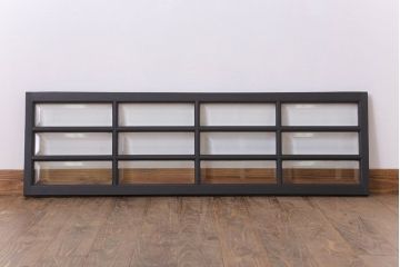 ナラ材製!面取りガラスのブラックペイント明り取り