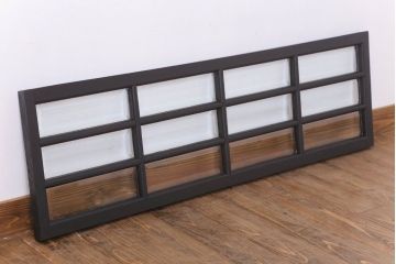 ナラ材製!面取りガラスのブラックペイント明り取り