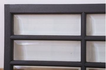 ナラ材製!面取りガラスのブラックペイント明り取り