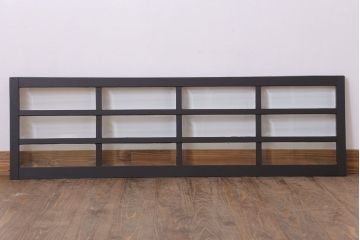 ナラ材製!面取りガラスのブラックペイント明り取り