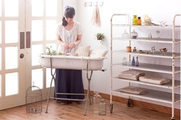 アンティーク雑貨　アンティーク　ホーロー製!スタンディングバスタブ(2)