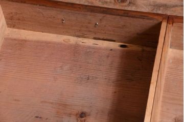 アンティーク家具　結霜ガラス!古い木製のアンティーク収納棚