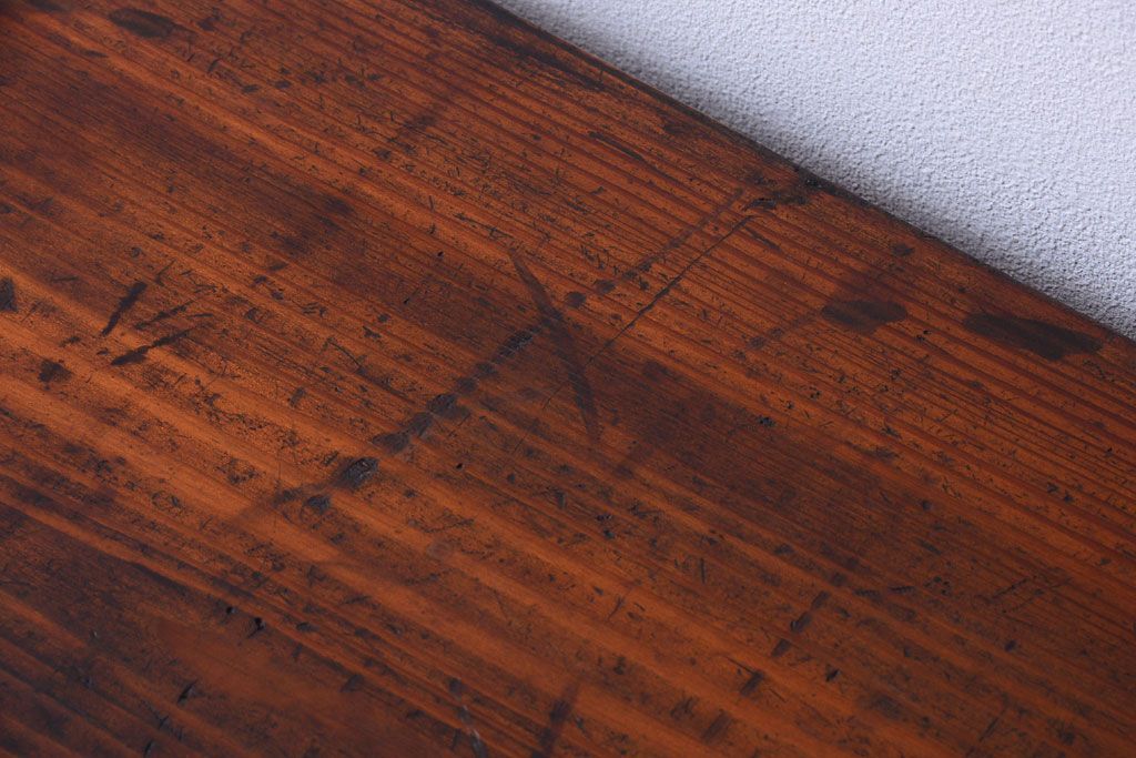 アンティーク家具　結霜ガラス!古い木製のアンティーク収納棚