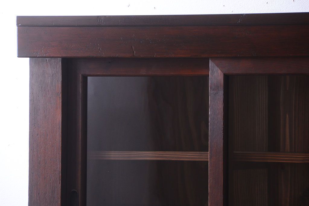 アンティーク家具　明治大正期　古民具・骨董　二段重ね関西収納棚