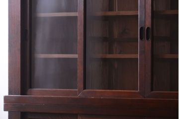 アンティーク家具　明治大正期　古民具・骨董　二段重ね関西収納棚