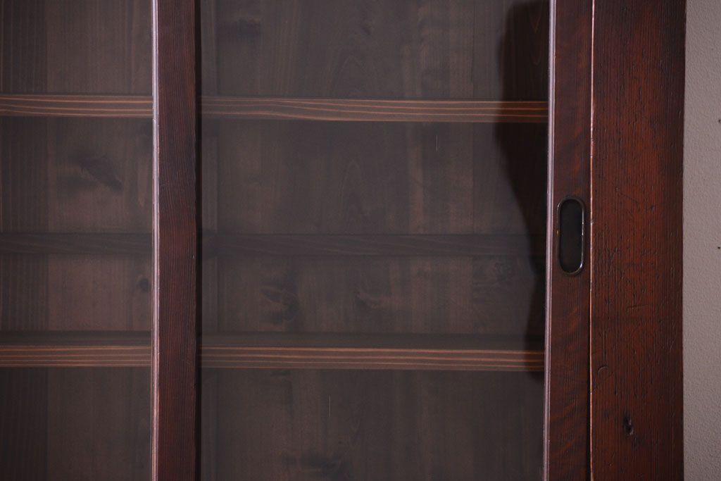 アンティーク家具　明治大正期　古民具・骨董　二段重ね関西収納棚