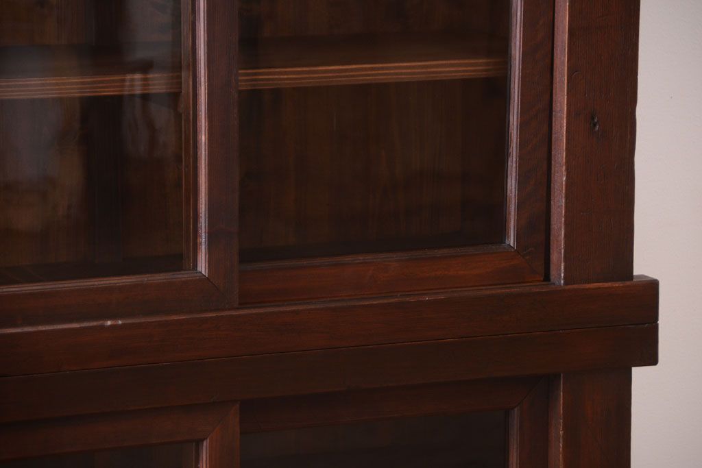 アンティーク家具　明治大正期　古民具・骨董　二段重ね関西収納棚