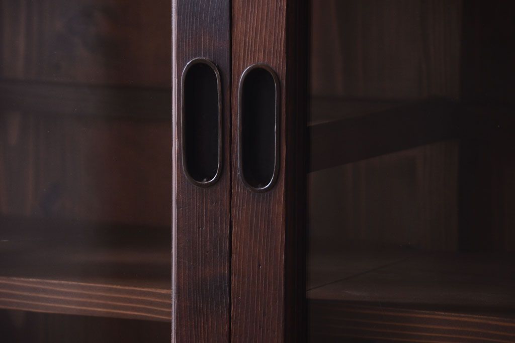 アンティーク家具　明治大正期　古民具・骨董　二段重ね関西収納棚