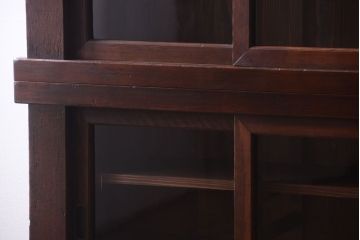 アンティーク家具　明治大正期　古民具・骨董　二段重ね関西収納棚