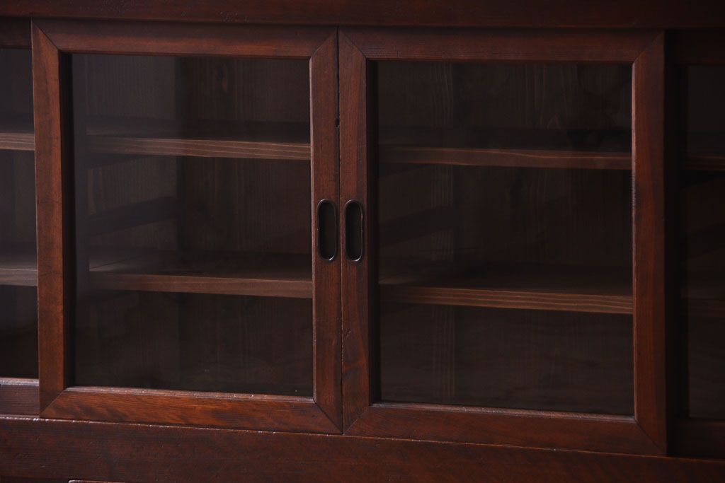 アンティーク家具　明治大正期　古民具・骨董　二段重ね関西収納棚