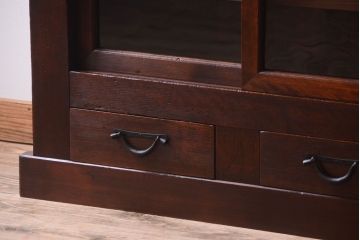 アンティーク家具　明治大正期　古民具・骨董　二段重ね関西収納棚