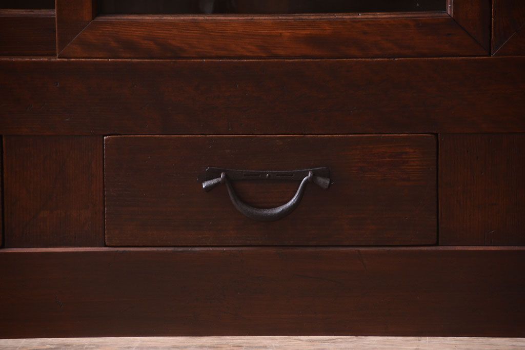 アンティーク家具　明治大正期　古民具・骨董　二段重ね関西収納棚