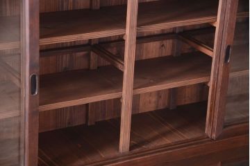 アンティーク家具　明治大正期　古民具・骨董　二段重ね関西収納棚