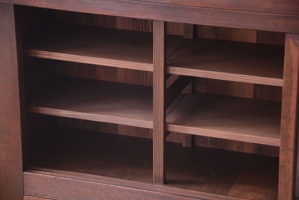 アンティーク家具　明治大正期　古民具・骨董　二段重ね関西収納棚