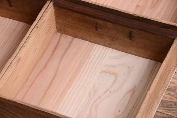 アンティーク家具　明治大正期　古民具・骨董　二段重ね関西収納棚