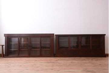 アンティーク家具　明治大正期　古民具・骨董　二段重ね関西収納棚