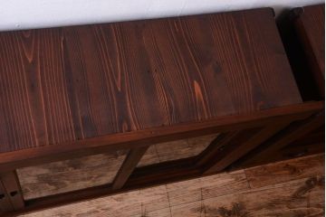 アンティーク家具　明治大正期　古民具・骨董　二段重ね関西収納棚