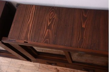 アンティーク家具　明治大正期　古民具・骨董　二段重ね関西収納棚