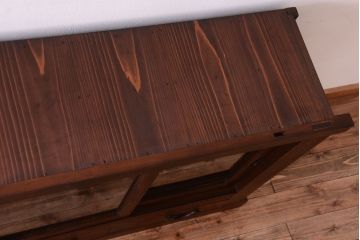 アンティーク家具　明治大正期　古民具・骨董　二段重ね関西収納棚