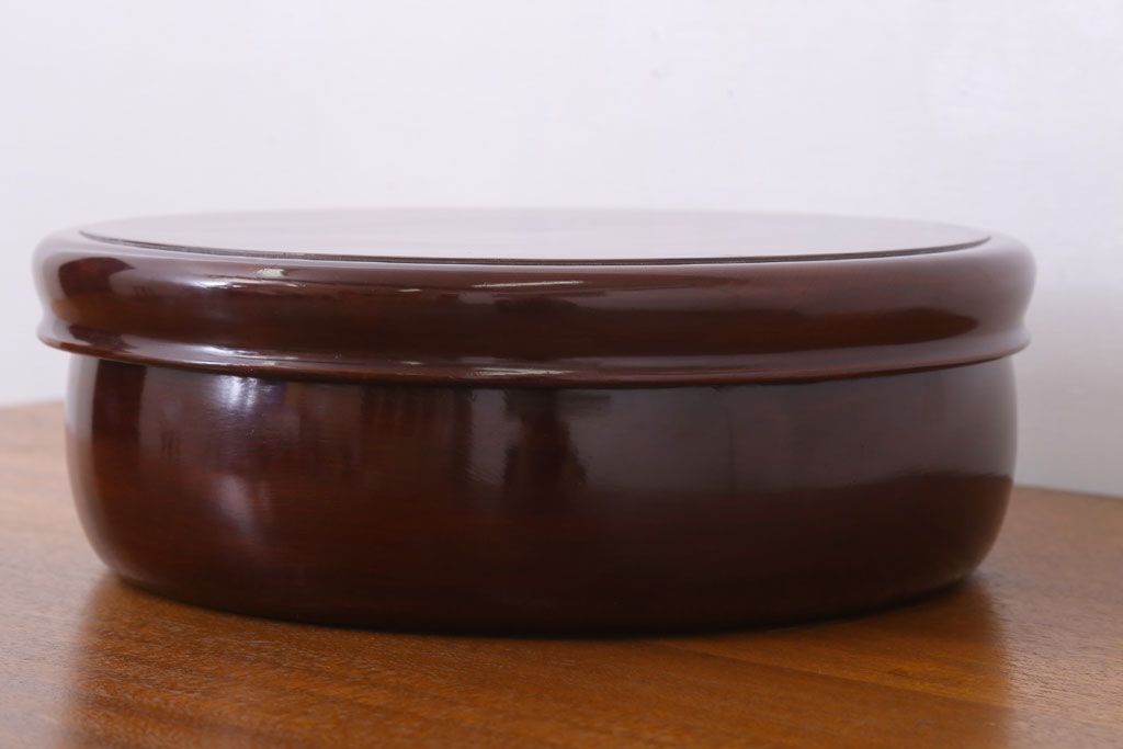 アンティーク雑貨　和製アンティーク　古い欅材製の刳り貫き茶櫃(小物入れ)(3)