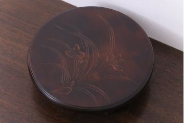 アンティーク雑貨　中古　木製の丸花台(飾り台)