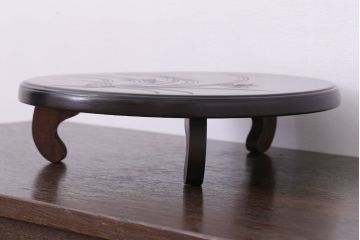 アンティーク雑貨　中古　木製の丸花台(飾り台)