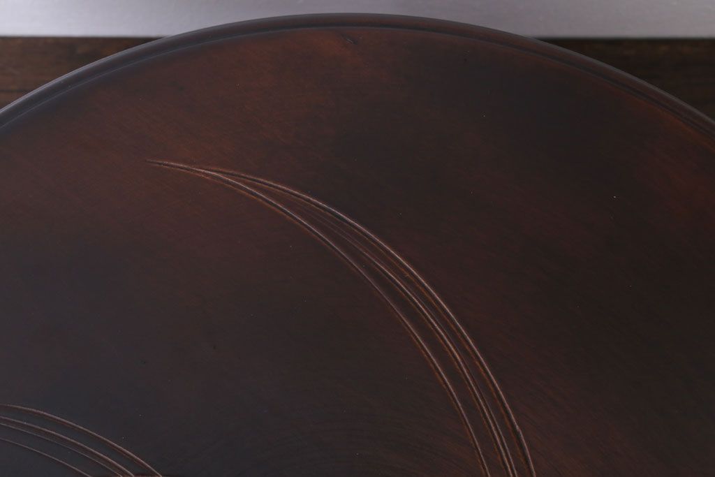 アンティーク雑貨　中古　木製の丸花台(飾り台)