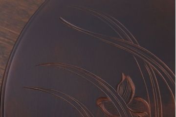 アンティーク雑貨　中古　木製の丸花台(飾り台)