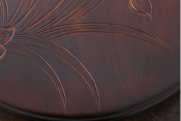 アンティーク雑貨　中古　木製の丸花台(飾り台)