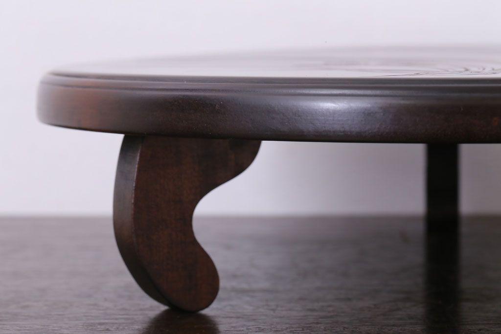 アンティーク雑貨　中古　木製の丸花台(飾り台)