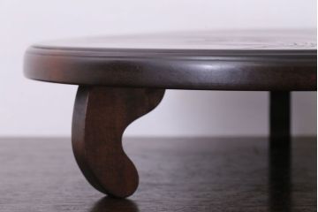 アンティーク雑貨　中古　木製の丸花台(飾り台)