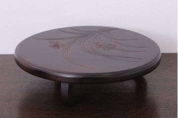 アンティーク雑貨　中古　木製の丸花台(飾り台)