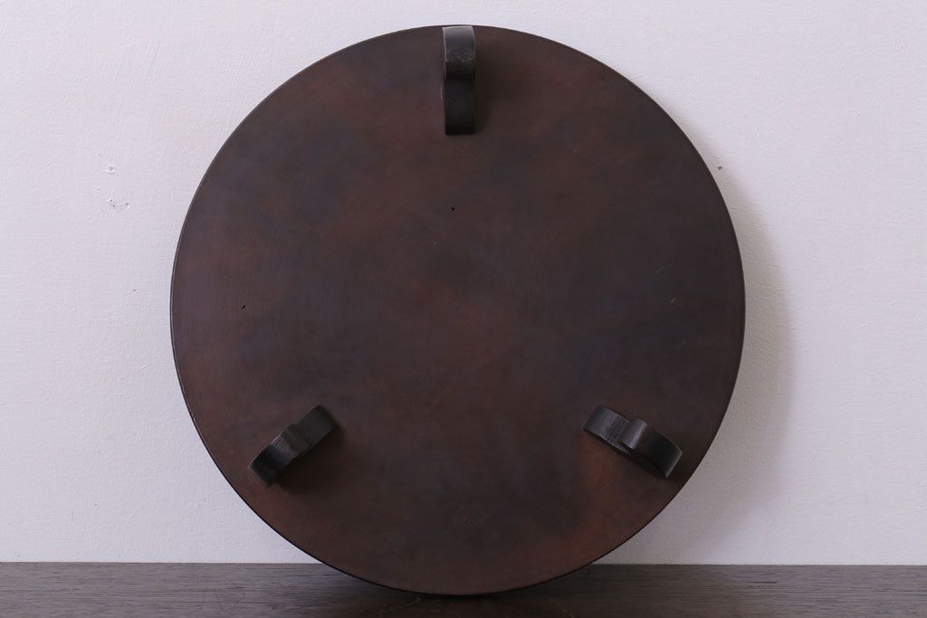 アンティーク雑貨　中古　木製の丸花台(飾り台)