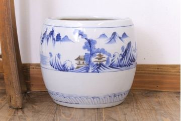 アンティーク雑貨　昭和期　小さな瀬戸火鉢(古民具・骨董)