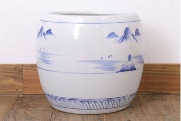 アンティーク雑貨　昭和期　小さな瀬戸火鉢(古民具・骨董)