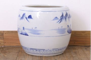 アンティーク雑貨　昭和期　小さな瀬戸火鉢(古民具・骨董)